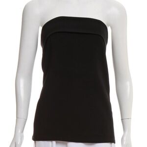 A.L.C. Black Fold-Over Strapless Crepe Top (Size XS)